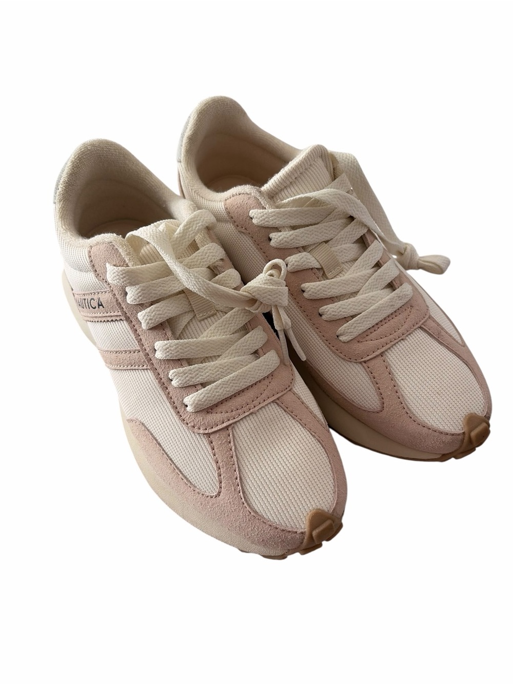 Nautica Women's Cream & Blush Lace-Up Sneakers